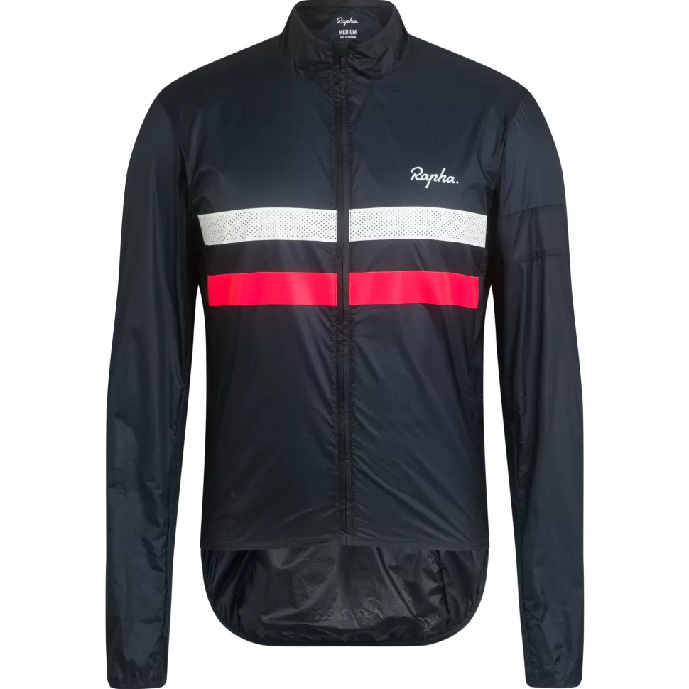 Rapha Jackets & Vests>Men'S Brevet Flyweight Wind Jacket Dark Navy/High-Vis Pink/White