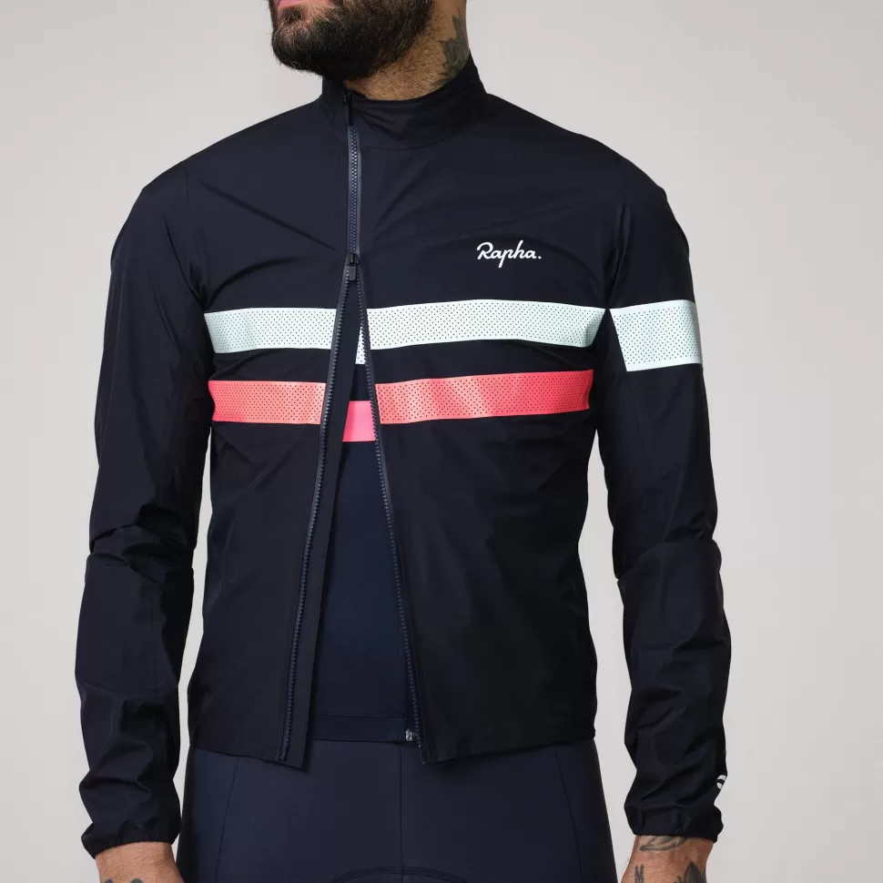 Rapha Jackets & Vests>Men'S Brevet Gore-Tex Rain Jacket Dark Navy/High-Vis Pink/White