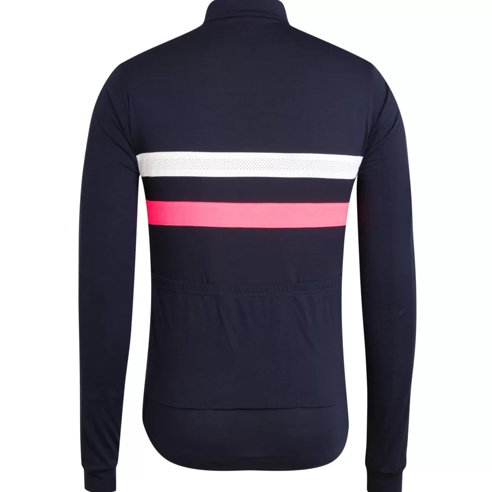 Rapha Jerseys>Men'S Brevet Long Sleeve Windblock Jersey Dark Navy/White