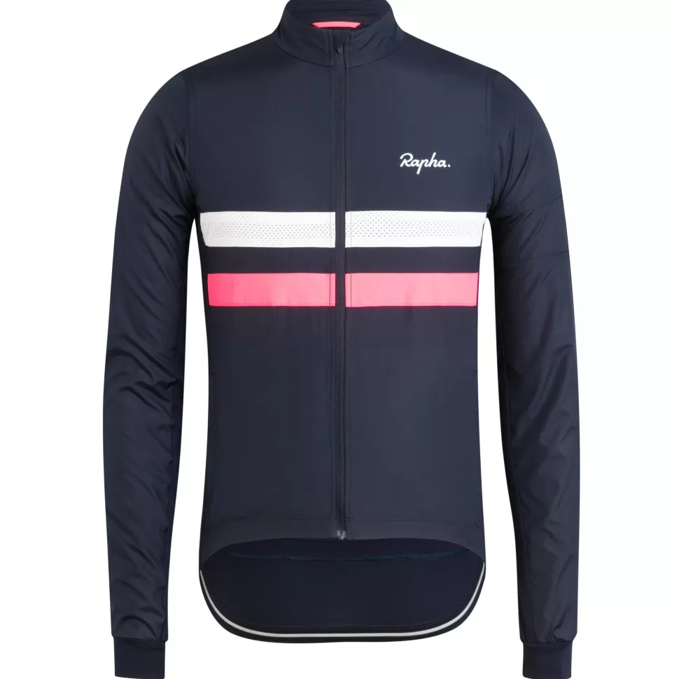 Rapha Jerseys>Men'S Brevet Long Sleeve Windblock Jersey Dark Navy/White