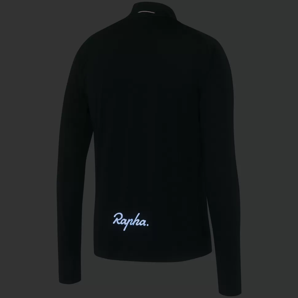 Rapha Jackets & Tops>Men'S Explore Long Sleeve Zip Neck Tech T-Shirt Black/Black