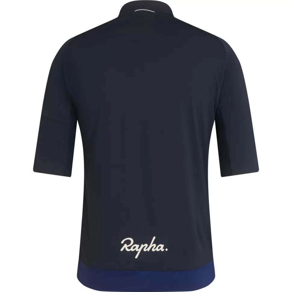 Rapha Jackets & Tops>Men'S Explore Zip Neck Technical T-Shirt Dark Navy/Off-White