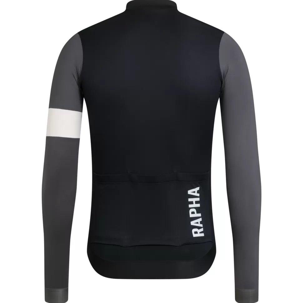 Rapha Jerseys>Men'S Pro Team Long Sleeve Training Jersey Black/Carbon Grey/White