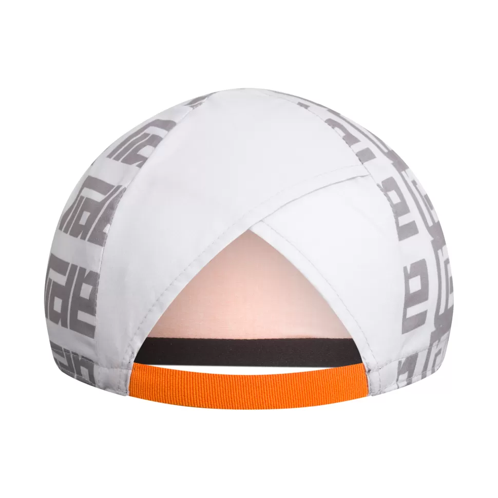 Rapha Hats & Caps>Women'S 100 Cap Light Grey/Bold Orange