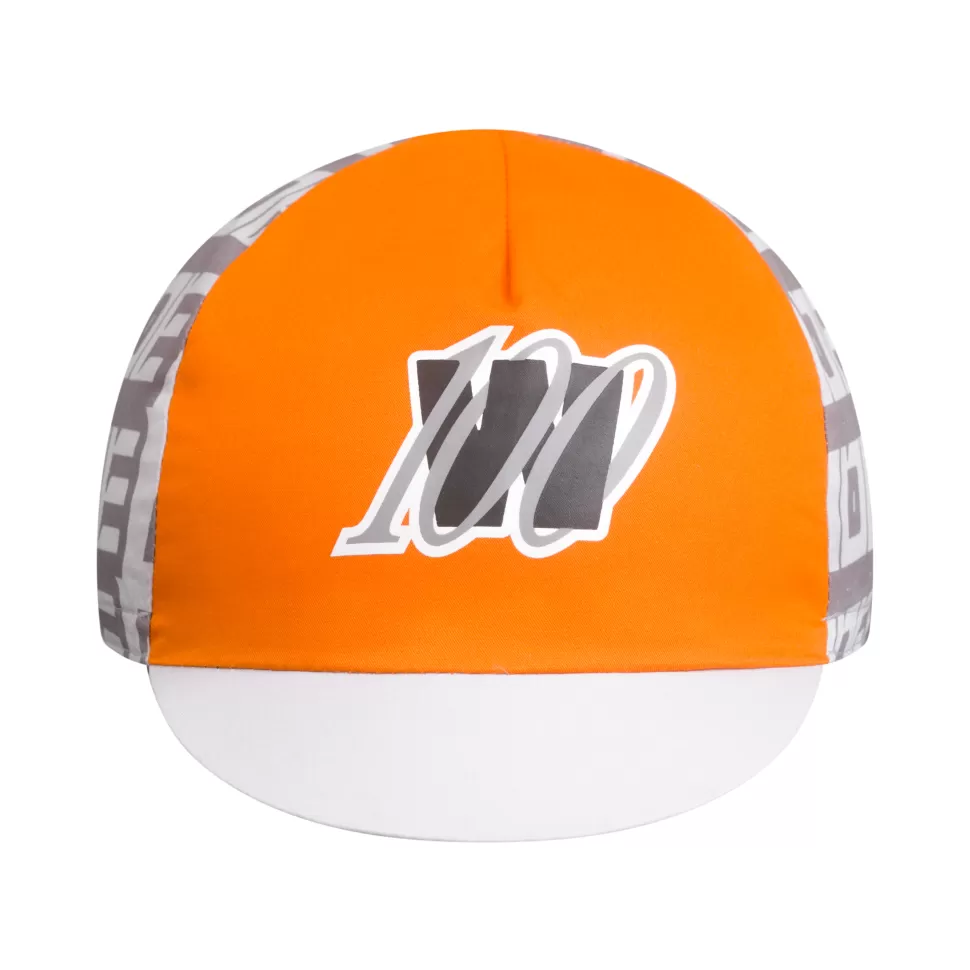 Rapha Hats & Caps>Women'S 100 Cap Light Grey/Bold Orange