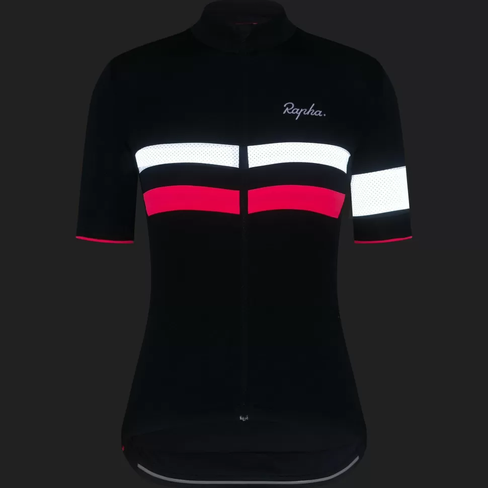 Rapha Jerseys>Women'S Brevet Jersey Dark Navy/High-Vis Pink