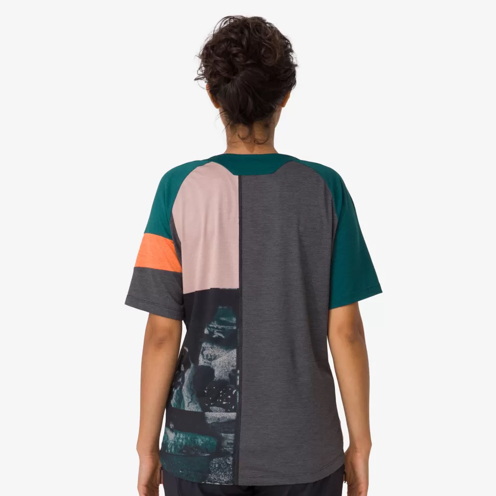 Rapha Jerseys, Jackets & Tops>Women'S Printed Trail Technical T-Shirt Pistachio/Orange