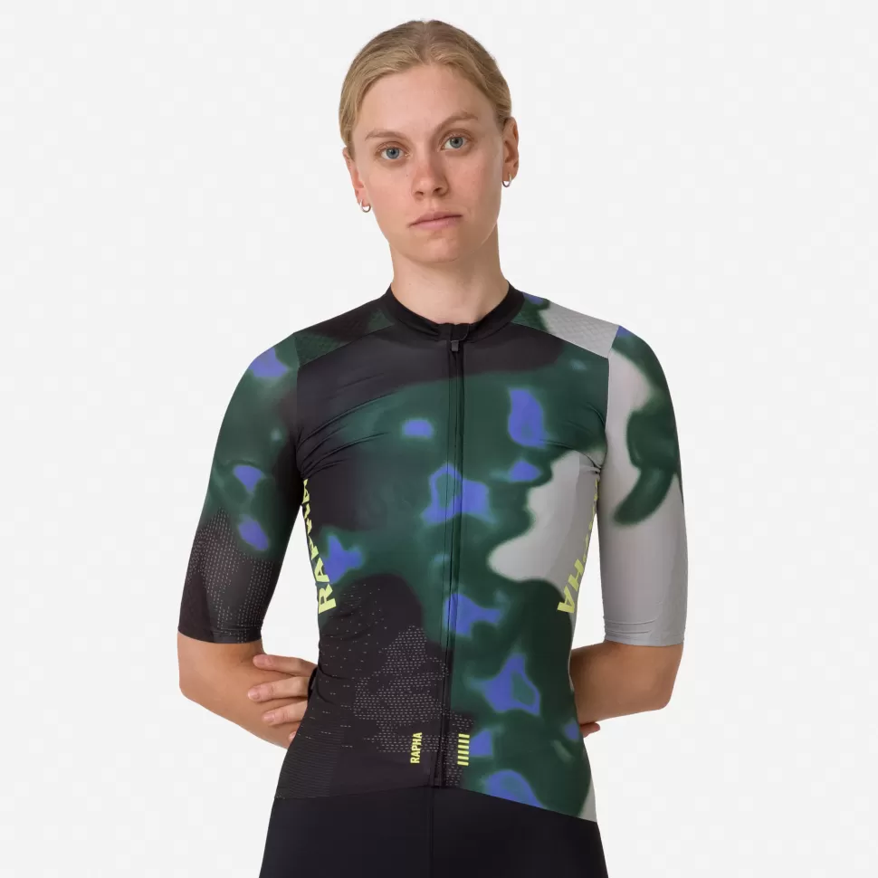 Rapha Jerseys>Women'S Pro Team Aero Jersey - Equilibrium Graystone/Deep Olive Green