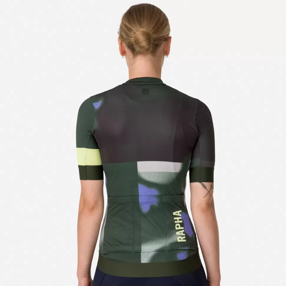 Rapha Jerseys>Women'S Pro Team Aero Jersey - Equilibrium Graystone/Deep Olive Green