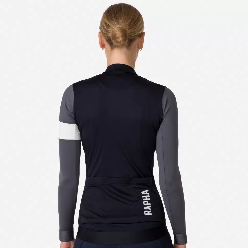 Rapha Jerseys>Women'S Pro Team Long Sleeve Training Jersey Black/Carbon Grey